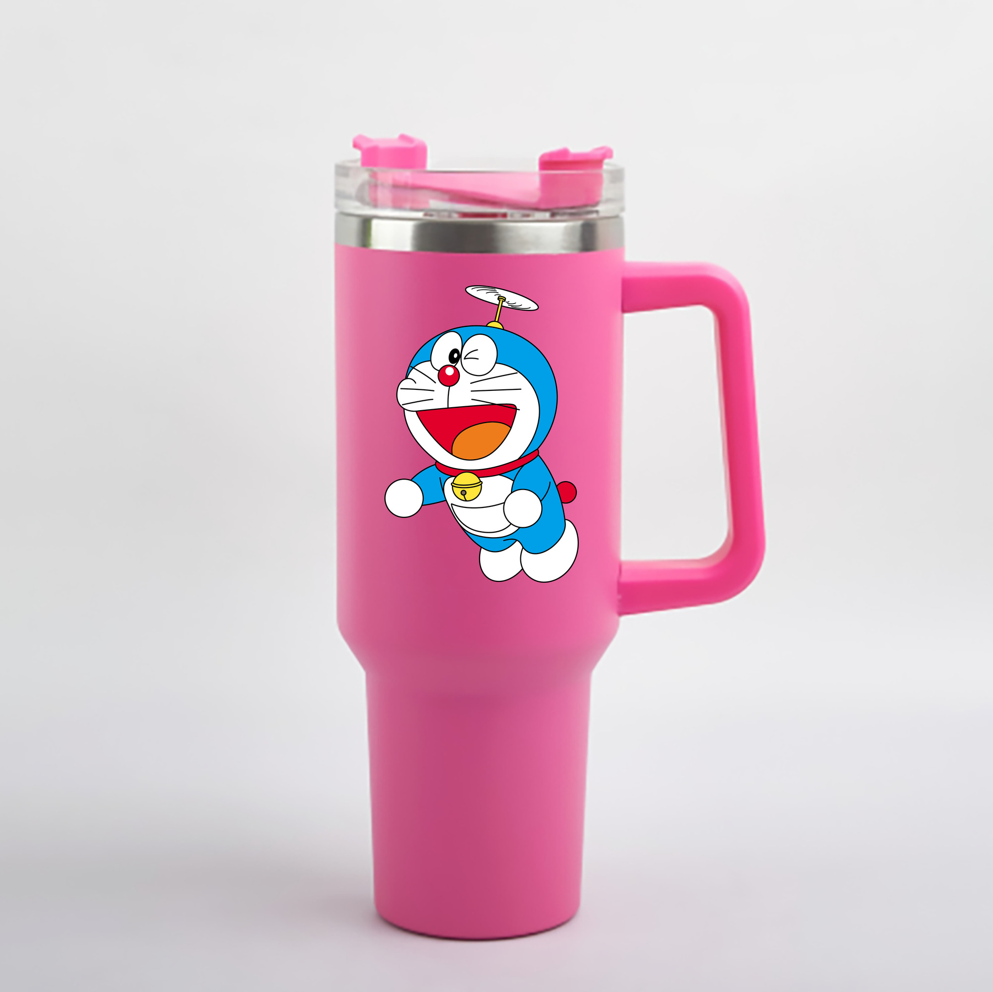 （画像用） ドラえもん Doraemon 1200mL車用タンブラー - クリスタルステッカー（プラスチックストロー付き）